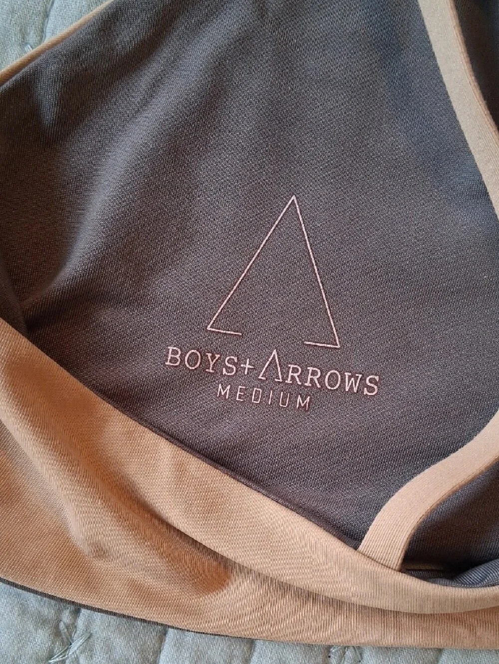 Boys + Arrows Nude and Gray Teagan Bralette Bikini Top